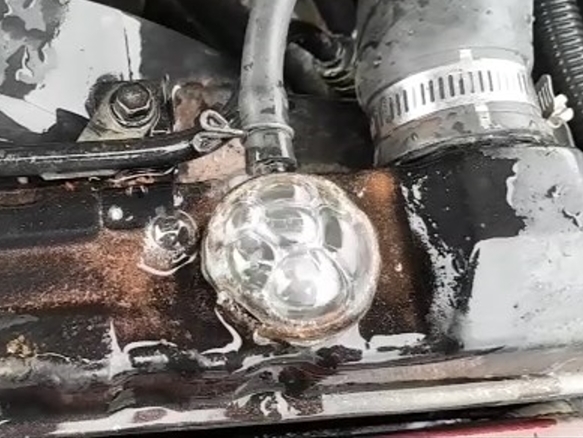 Bubbles froth out of a header tank.